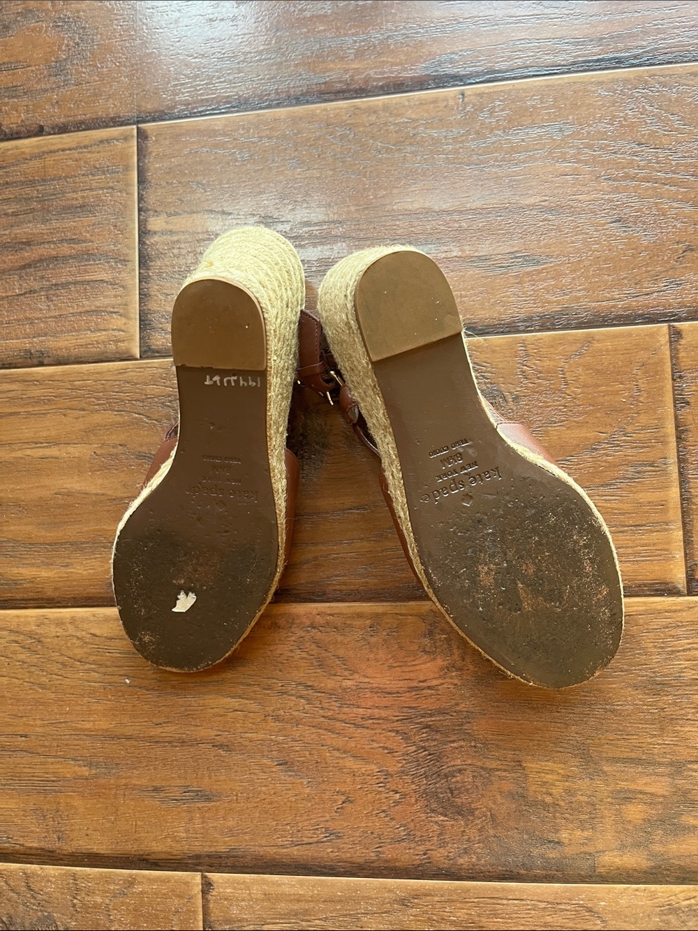 kate spade Brown Leather Slingback Peep-Toe Sandals - Picture 4 of 6